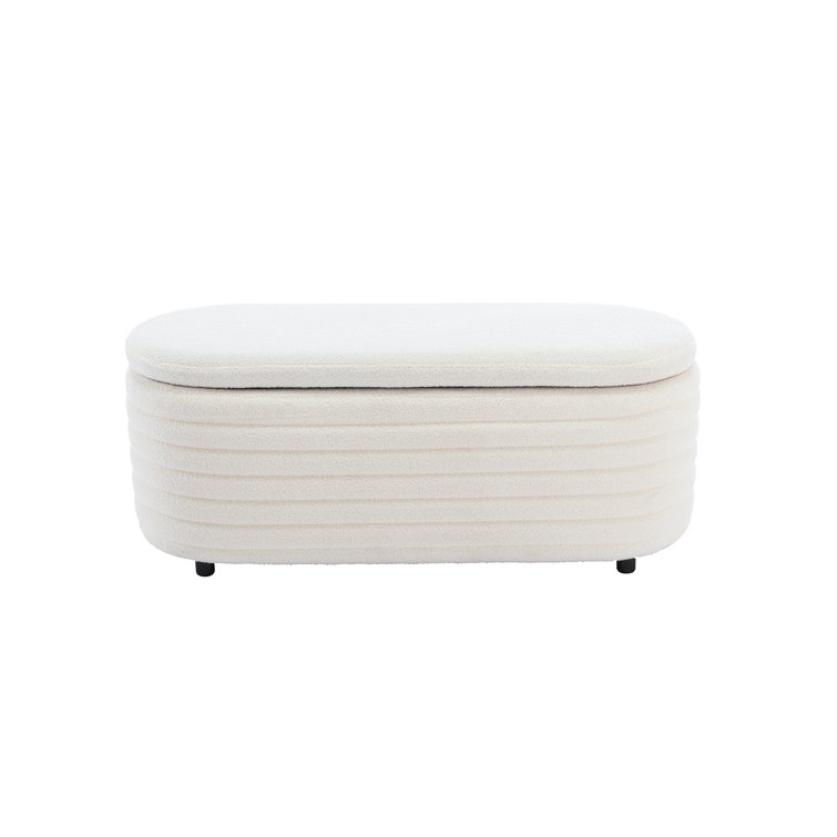 White storage store ottoman bench